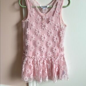 Pippa & Julie Pink Floral Mesh Dress